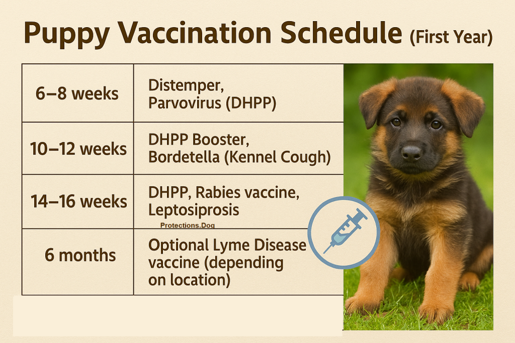 Puppy Vaccination Schedule (First Year)