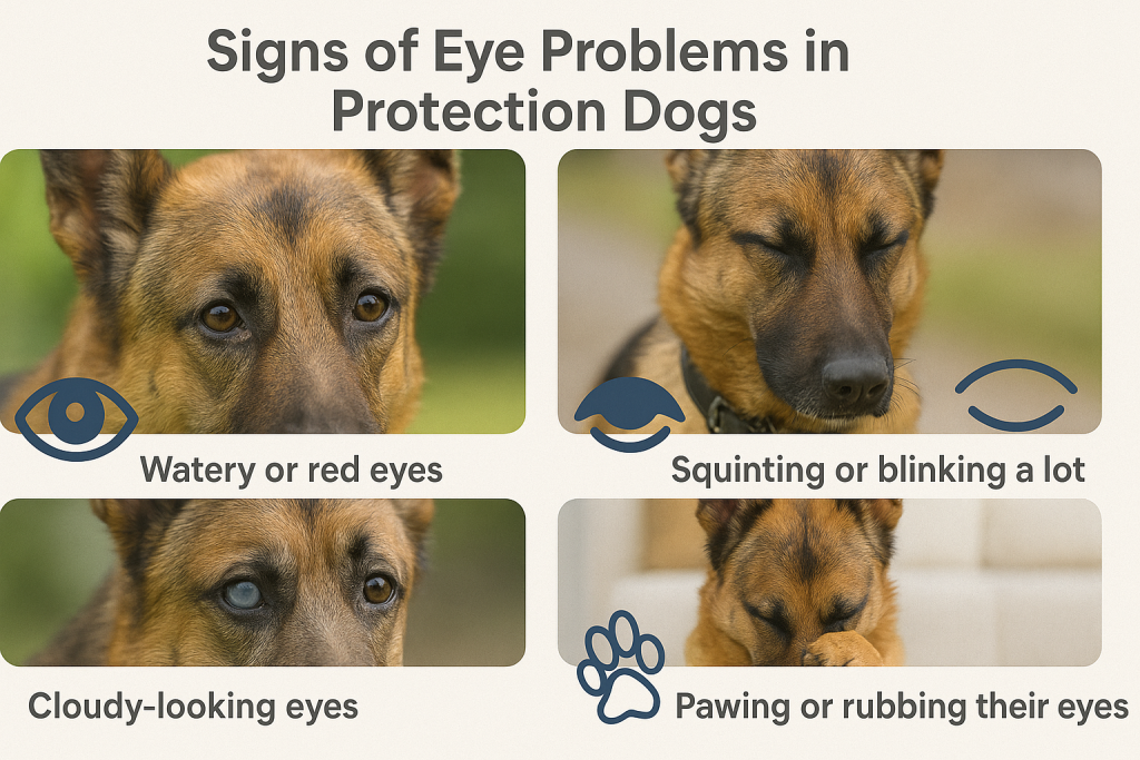 Signs of Eye Problems in Protections Dog